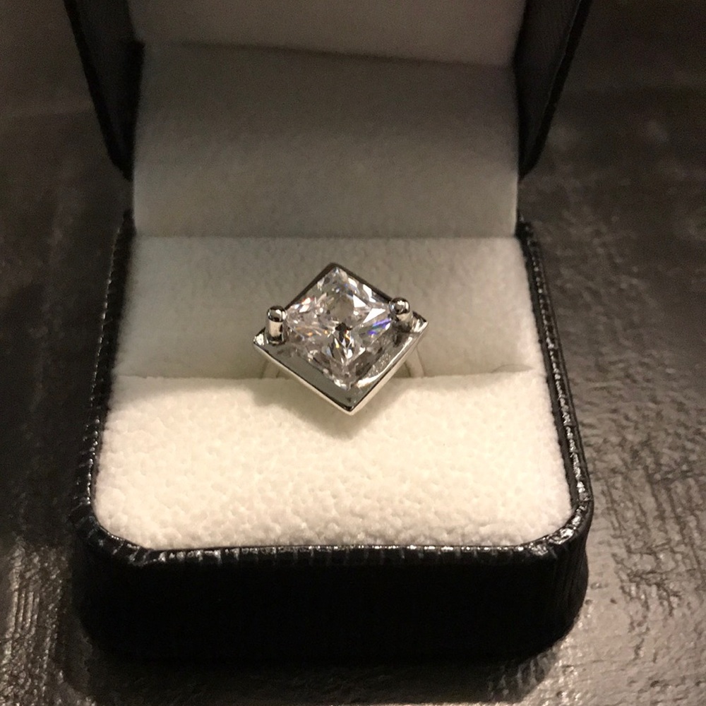 925 stamped sterling silver and CZ ring